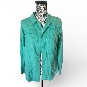 Lightweight Tiffany blue Button-Up Shirt